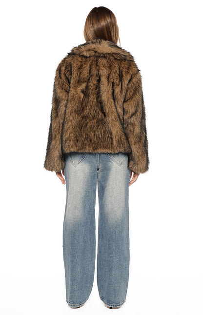 It Girl Chocolate Faux Fur Jacket