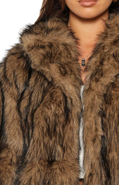 It Girl Chocolate Faux Fur Jacket