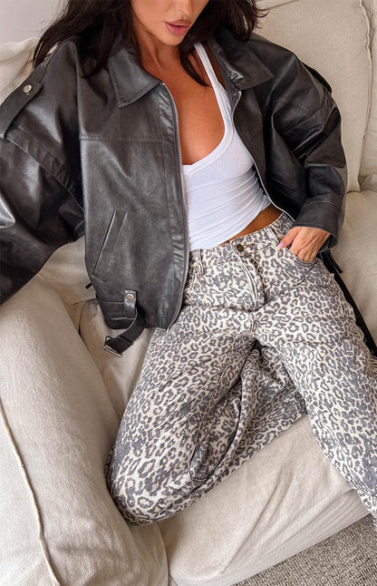 Jessica Anne PU Washed Black Jacket