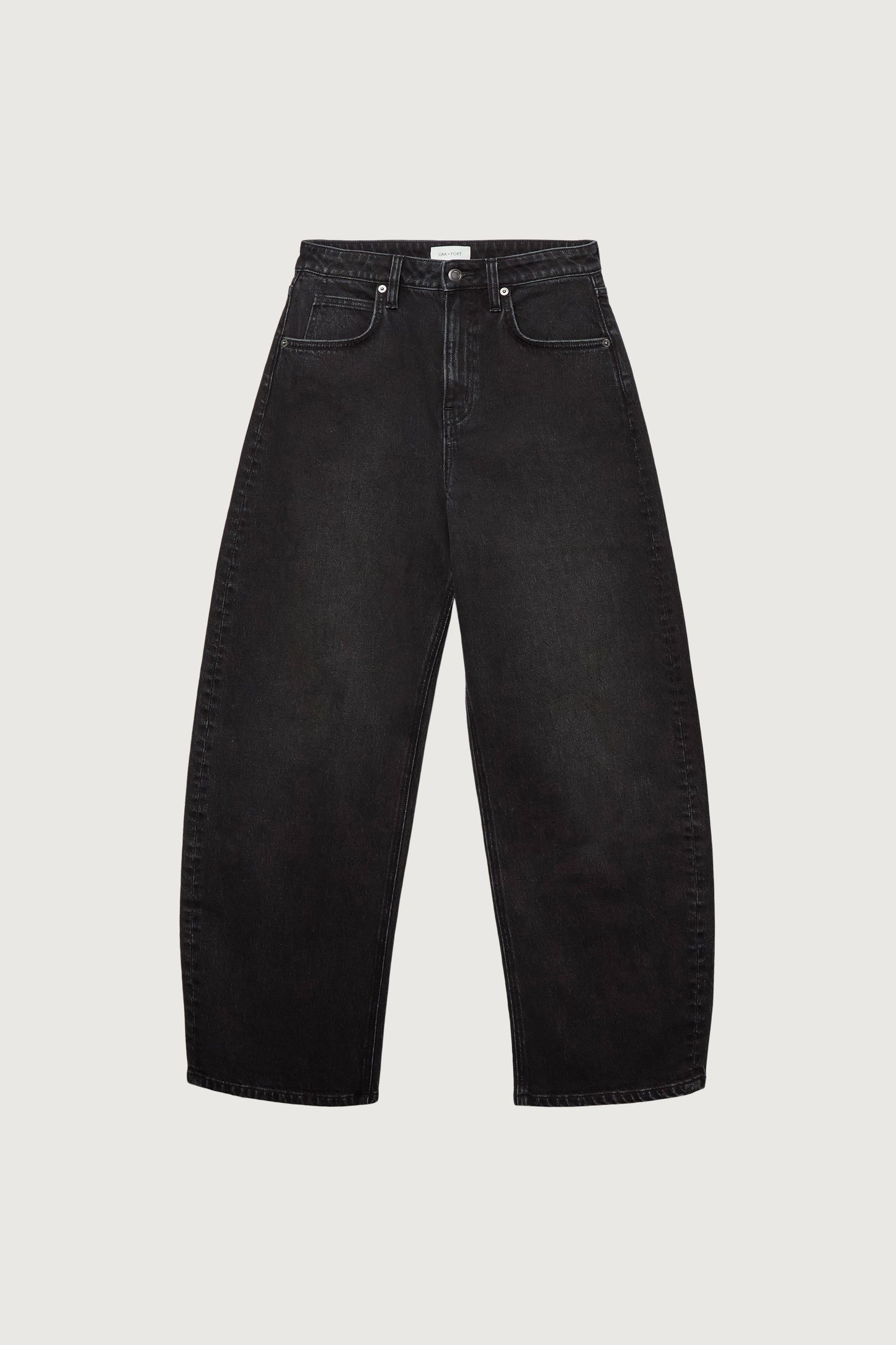 HIGH RISE BARREL LEG JEAN