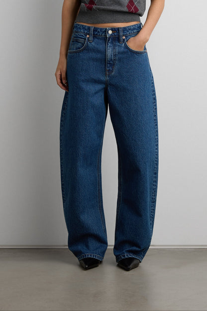 HIGH RISE BARREL LEG JEAN