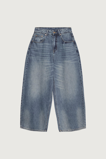 MEDIUM WASH WIDE LEG DENIM JEAN