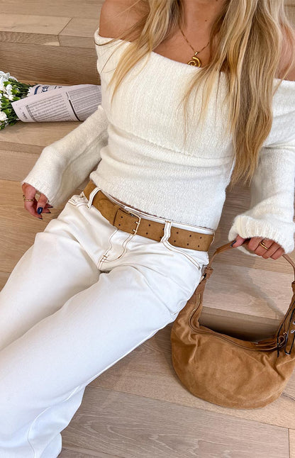 Joey Cream Off Shoulder Sweater