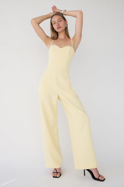 SWEETHEART NECKLINE STRAIGHT LEG JUMPSUIT