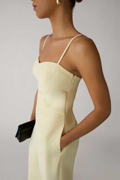 SWEETHEART NECKLINE STRAIGHT LEG JUMPSUIT