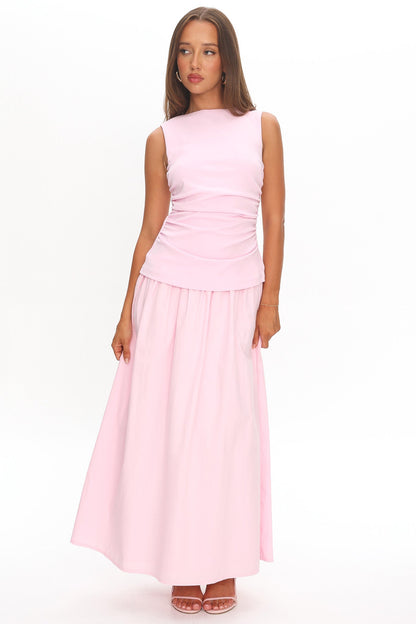 Keeeva Boatneck Maxi Dress Pink
