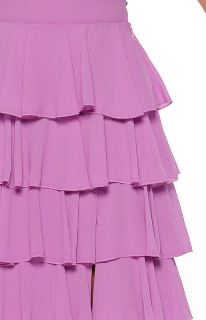 Kim Magenta Strapless Ruffle Maxi Dress