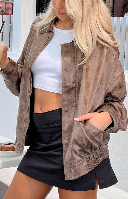 Lioness Kenny Chocolate Bomber Jacket - PRE ORDER