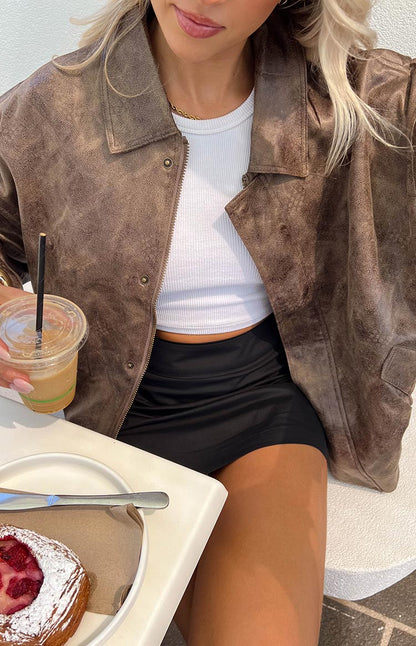 Lioness Kenny Chocolate Bomber Jacket - PRE ORDER