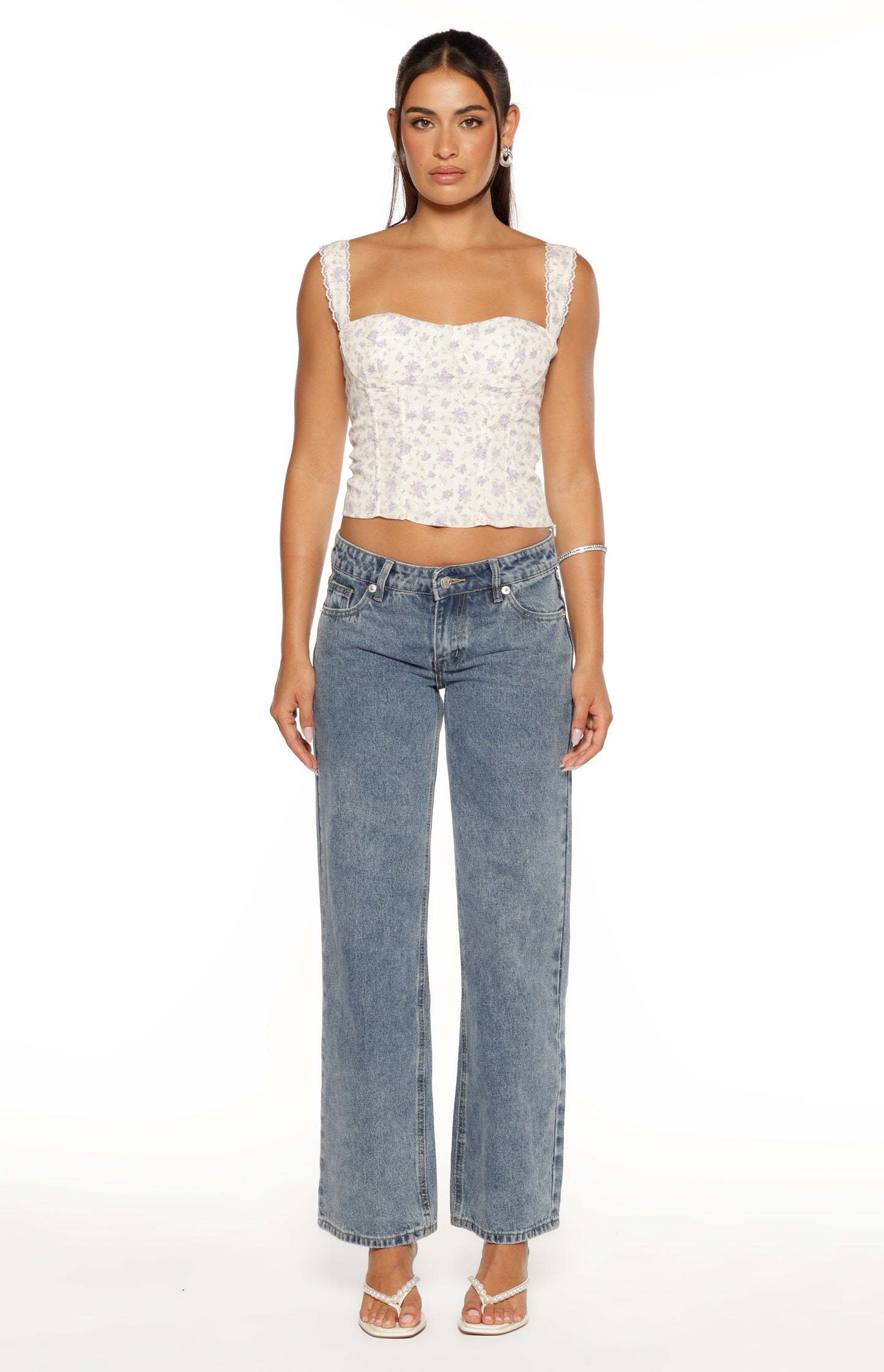 Louis Purple Floral Corset Top