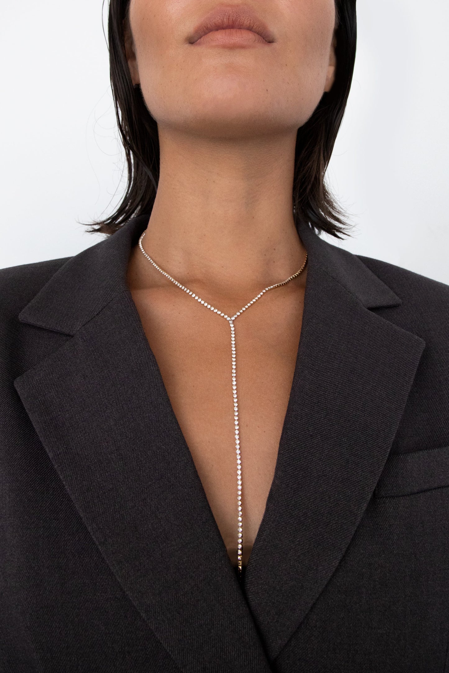 ZIRCONIA LARIAT NECKLACE