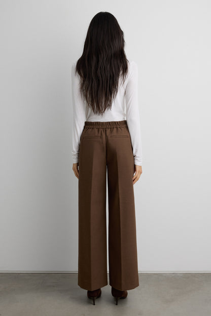 CROPPED HALF ELASTIC WAIST PANT