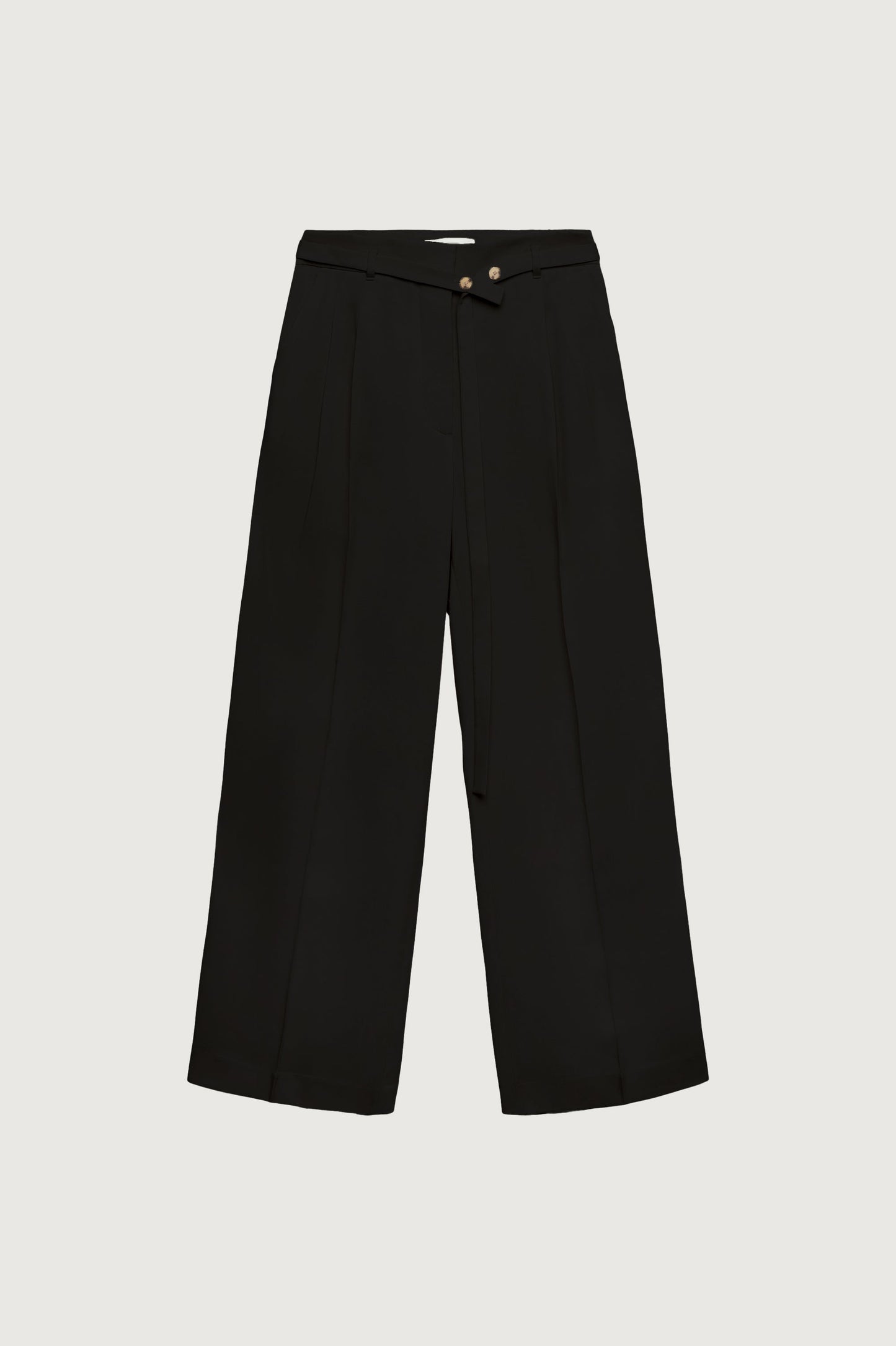 HIGH-RISE WIDE LEG BELT DETAIL TROUSER