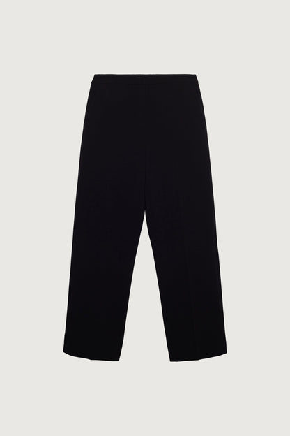 HIGH-RISE STRAIGHT LEG TROUSER WITH HALF ELASTIC WAIST