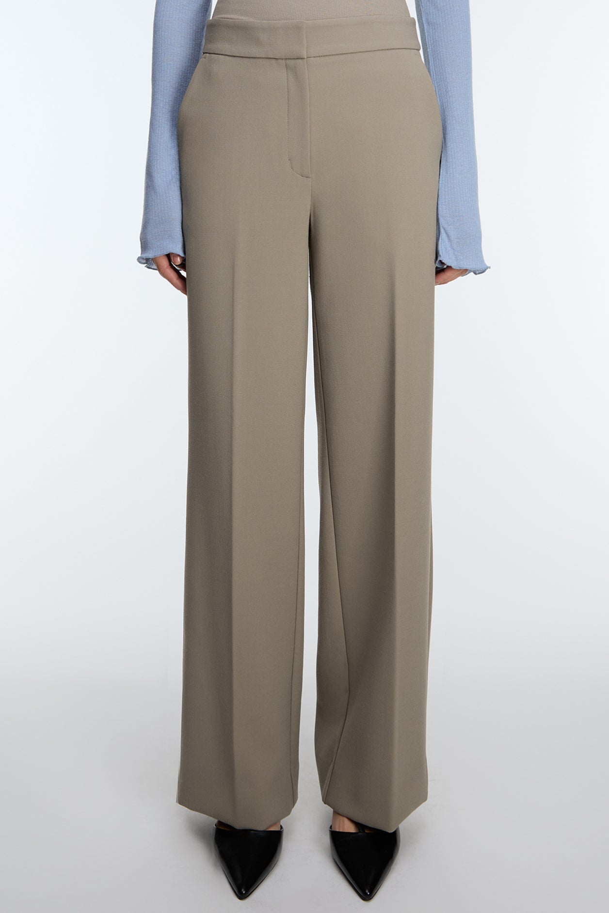 SKIRT-OVERLAY SUITING TROUSER