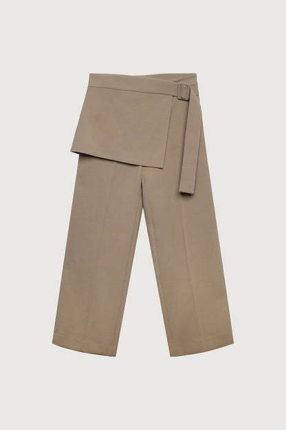 SKIRT-OVERLAY SUITING TROUSER