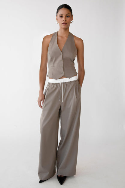 EXPOSED DRAWSTRING WAIST TROUSER