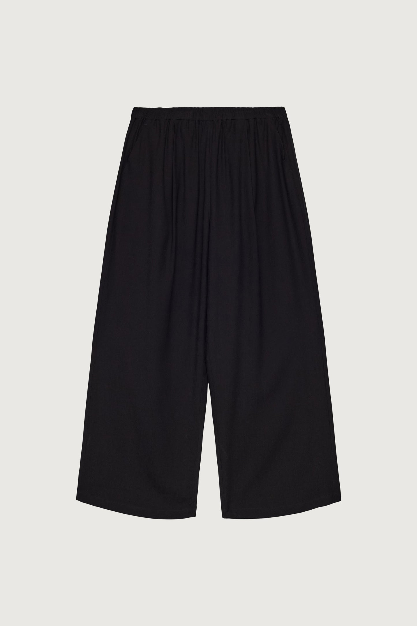 CRINKLED RAYON ELASTIC WAIST