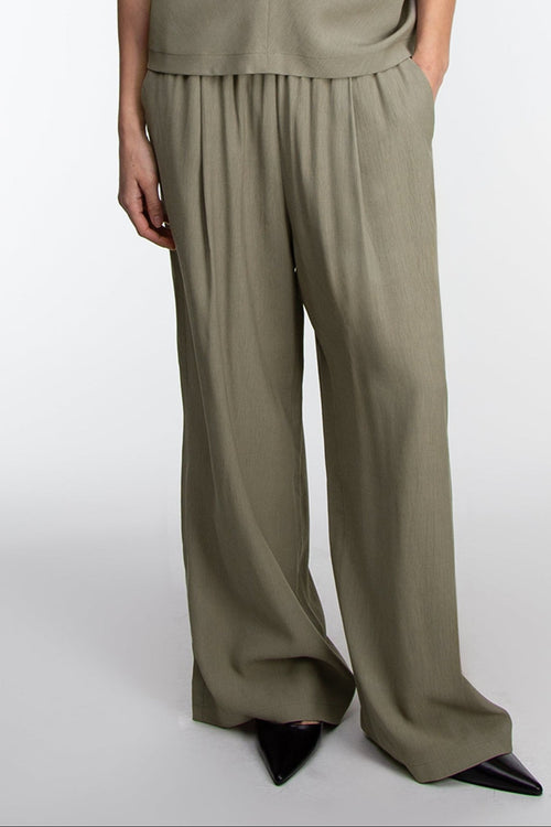 CRINKLED RAYON ELASTIC WAIST