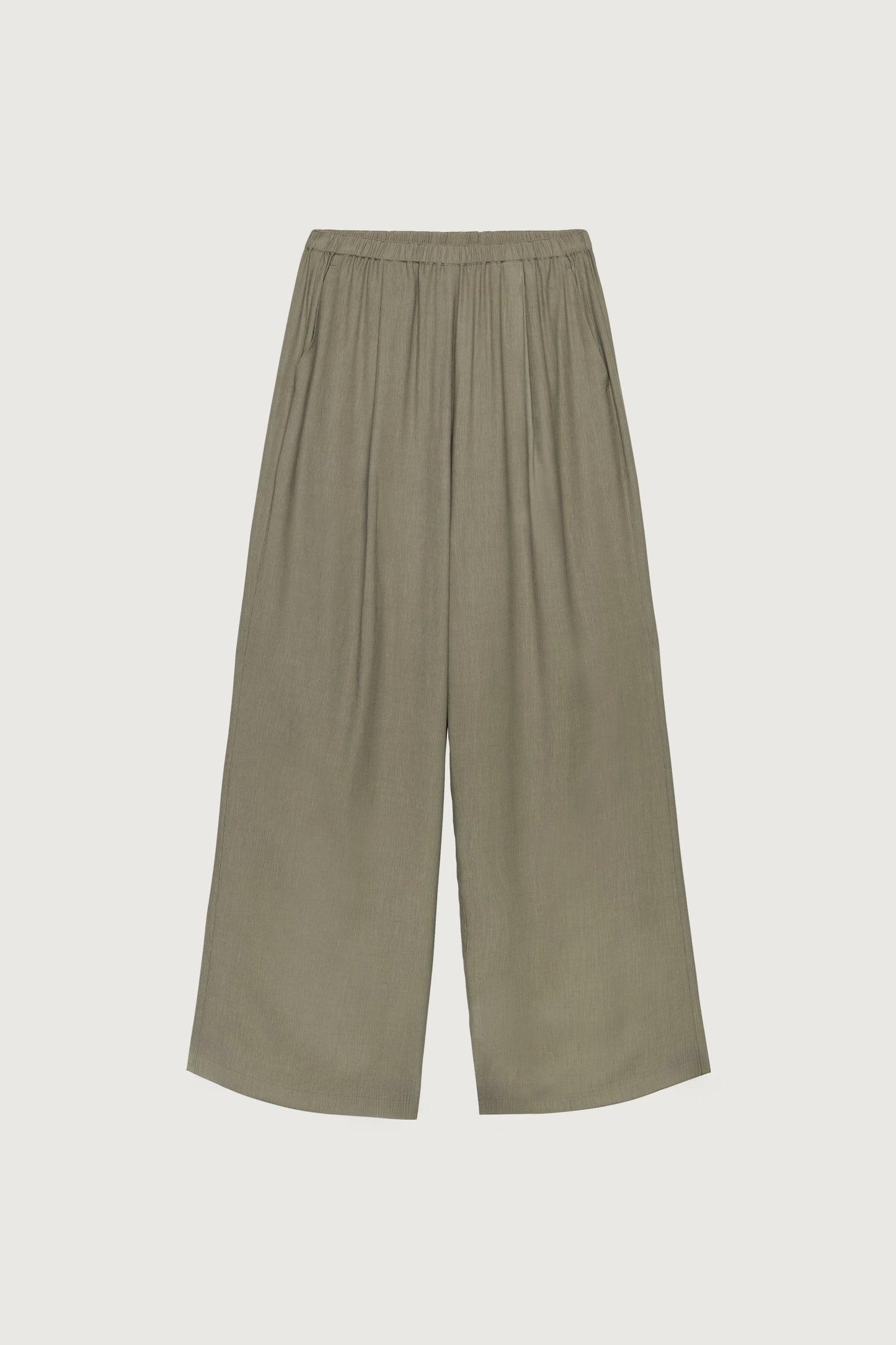 CRINKLED RAYON ELASTIC WAIST