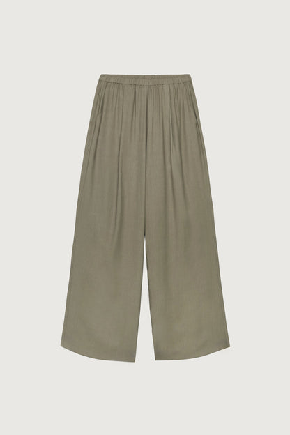 CRINKLED RAYON ELASTIC WAIST