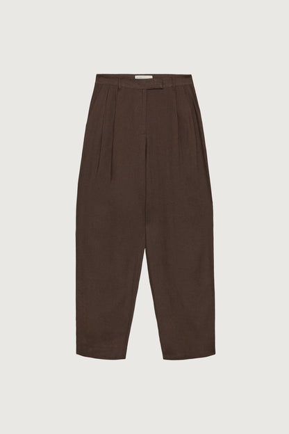 HIGH-RISE LINEN BLEND TROUSER
