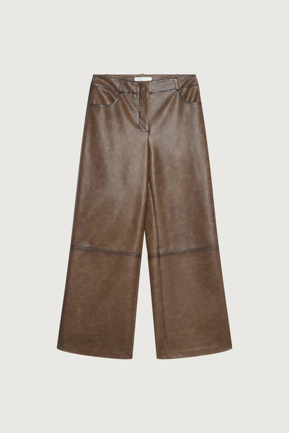 VEGAN LEATHER STRAIGHT LEG PANT