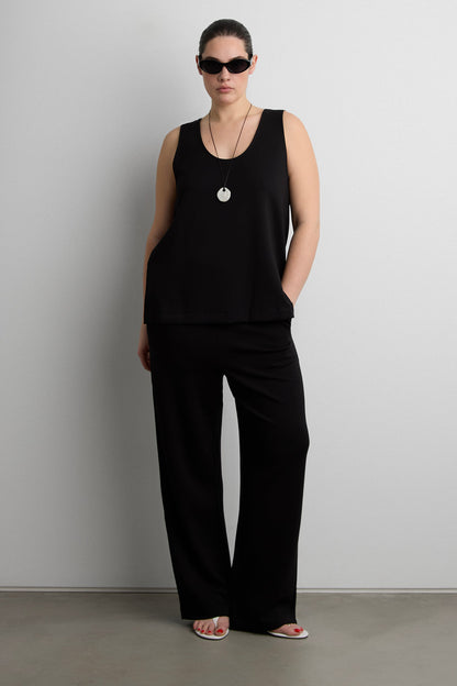 SCUBA ELASTIC WAIST STRAIGHT LEG PANT