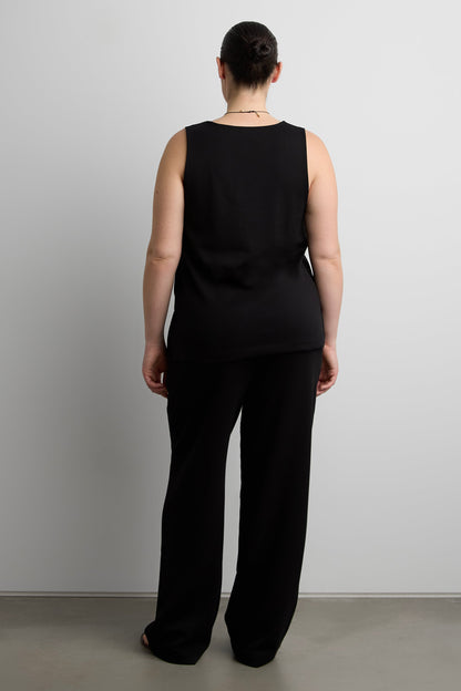 SCUBA ELASTIC WAIST STRAIGHT LEG PANT