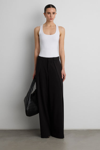 WIDE LEG PANT WITH FOLDED PLEAT
