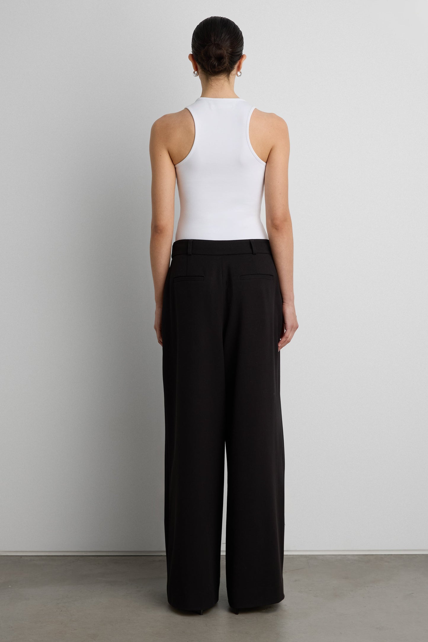 WIDE LEG PANT WITH FOLDED PLEAT