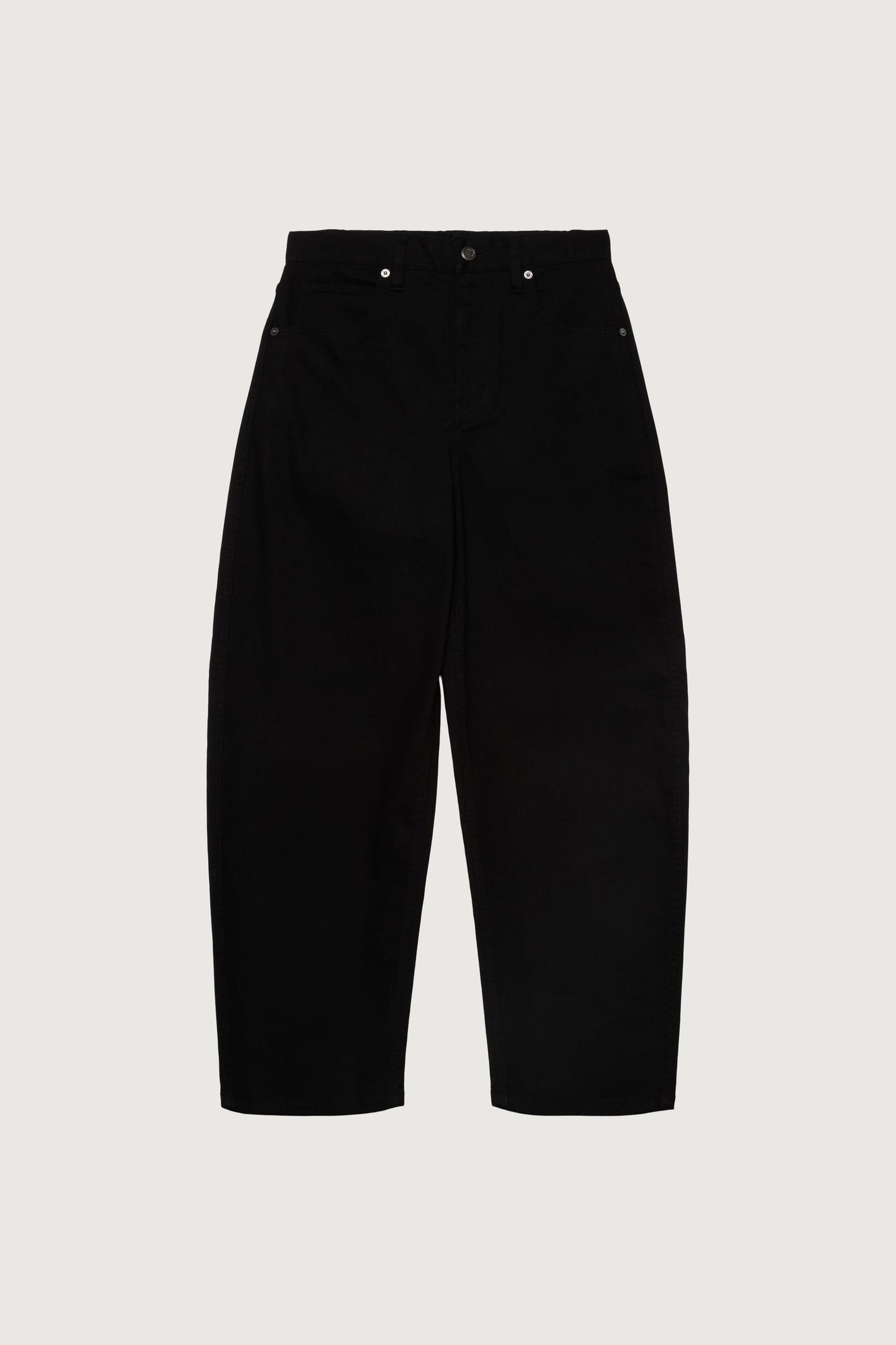CROPPED LENGTH TWILL BARREL LEG PANT