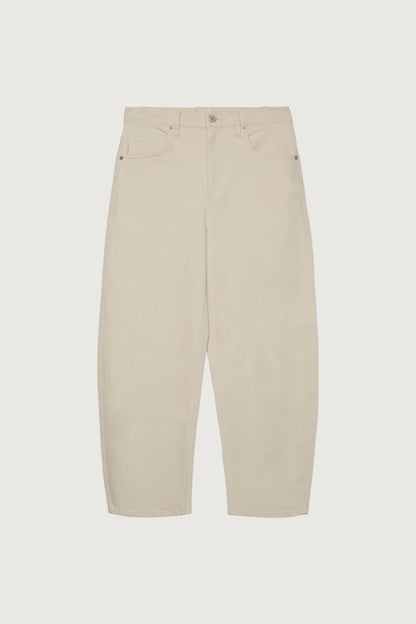 CROPPED LENGTH TWILL BARREL LEG PANT