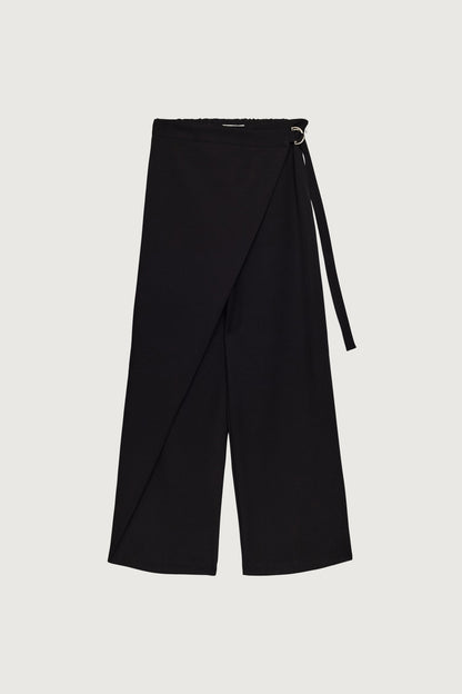 SIDE WRAP STRAIGHT LEG PANTS
