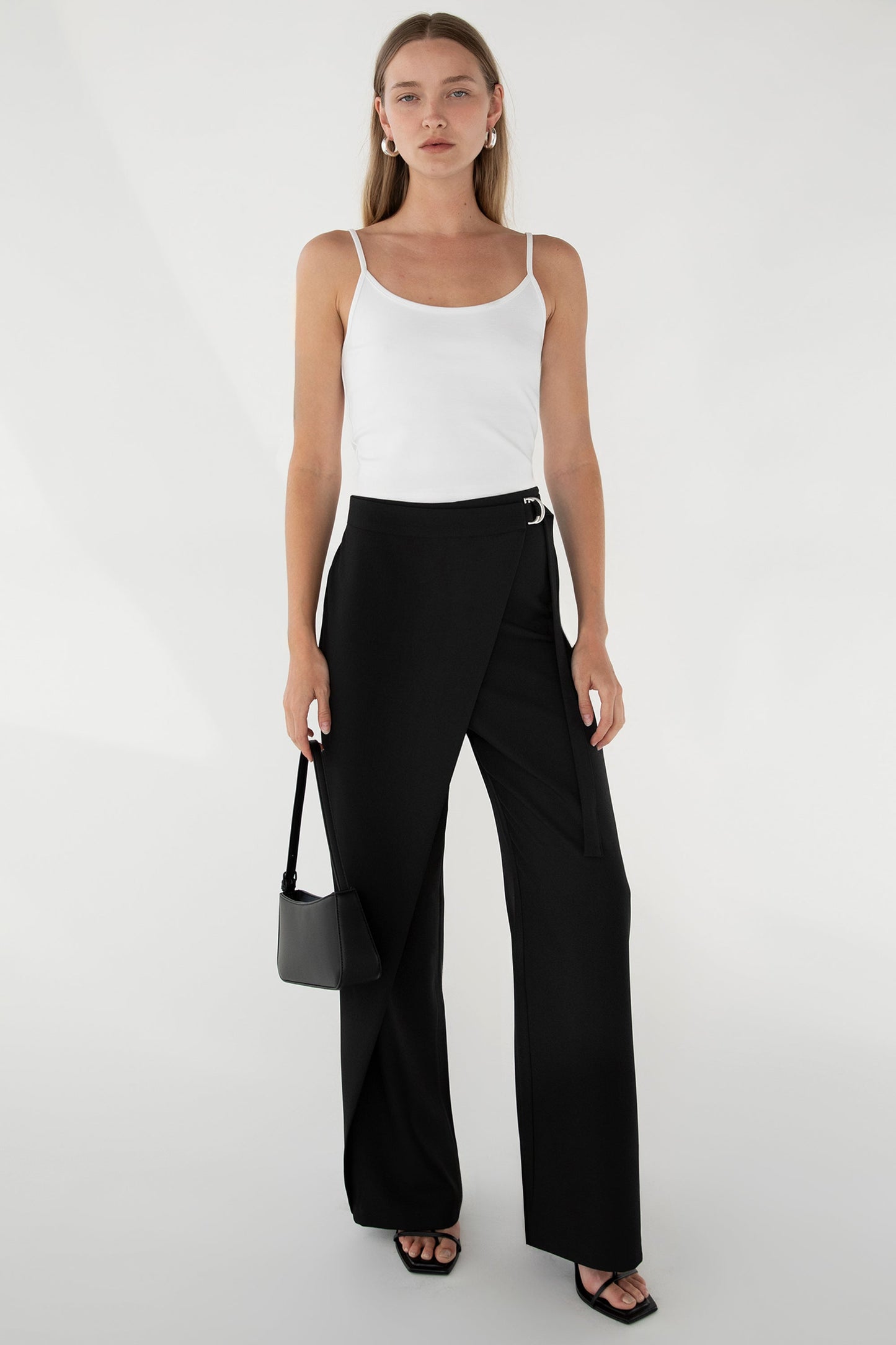 SIDE WRAP STRAIGHT LEG PANTS