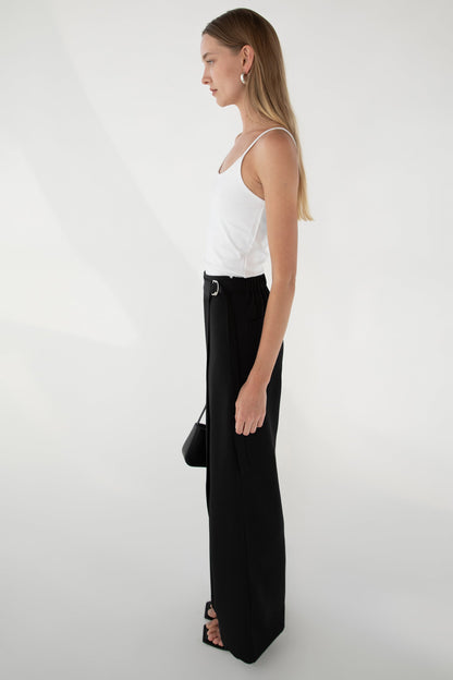 SIDE WRAP STRAIGHT LEG PANTS