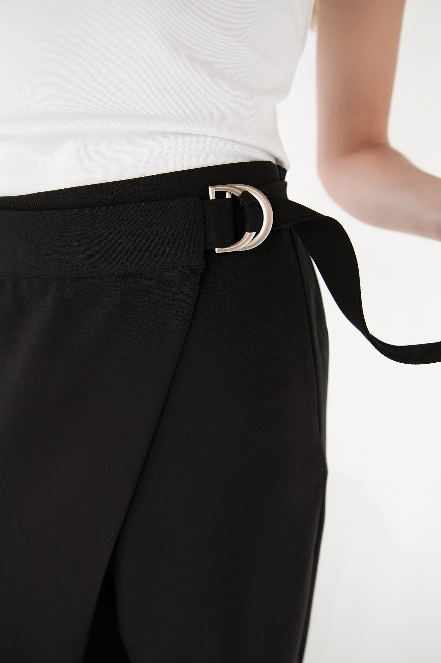 SIDE WRAP STRAIGHT LEG PANTS