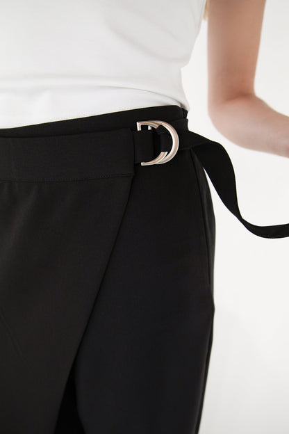 SIDE WRAP STRAIGHT LEG PANTS