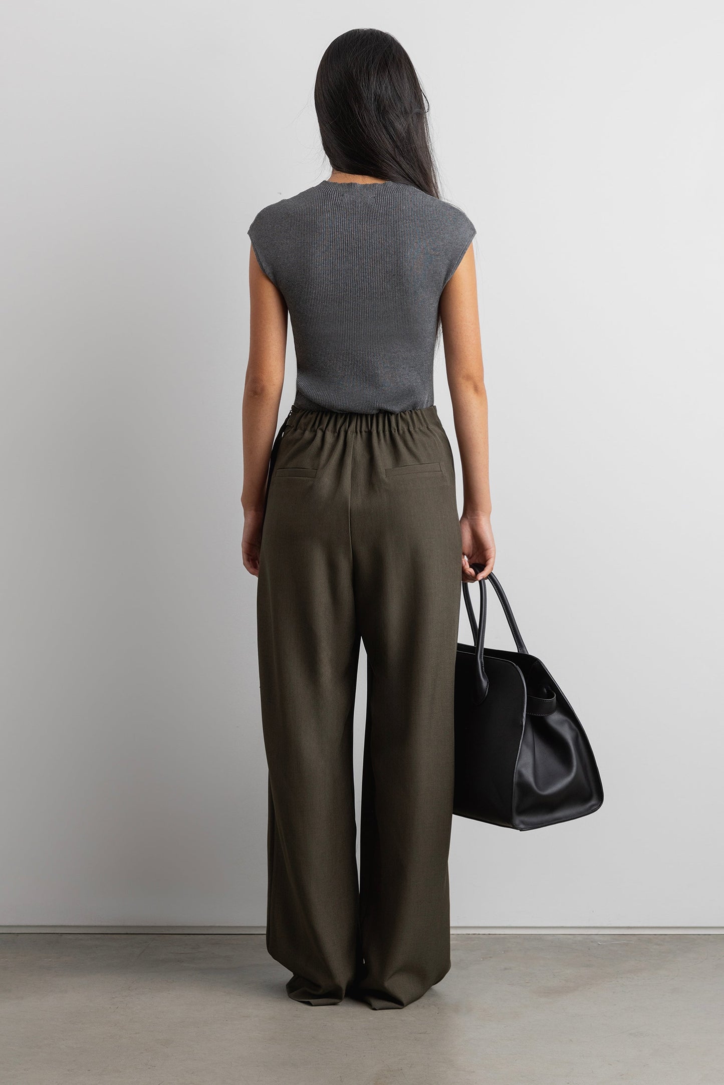 SIDE WRAP STRAIGHT LEG PANTS