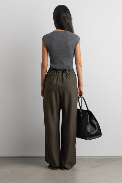 SIDE WRAP STRAIGHT LEG PANTS