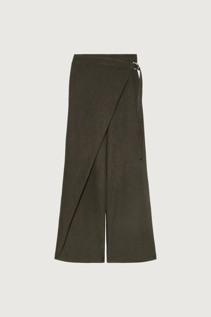 SIDE WRAP STRAIGHT LEG PANTS