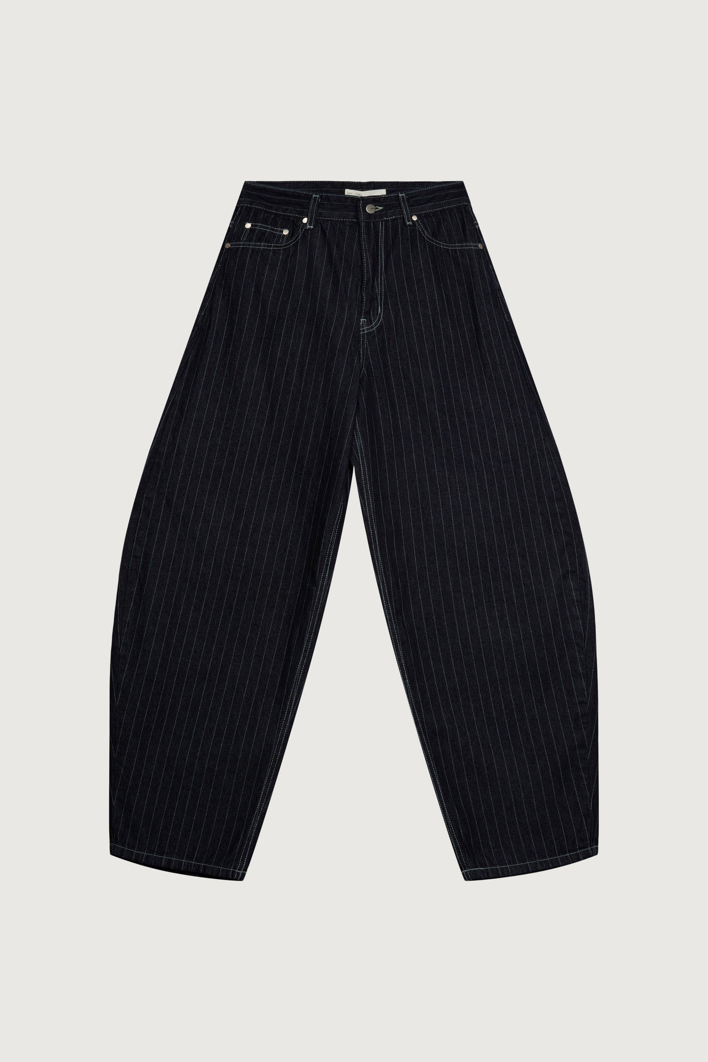 STRIPED BARREL LEG PANT