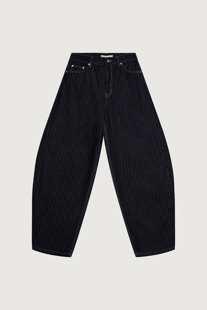 STRIPED BARREL LEG PANT