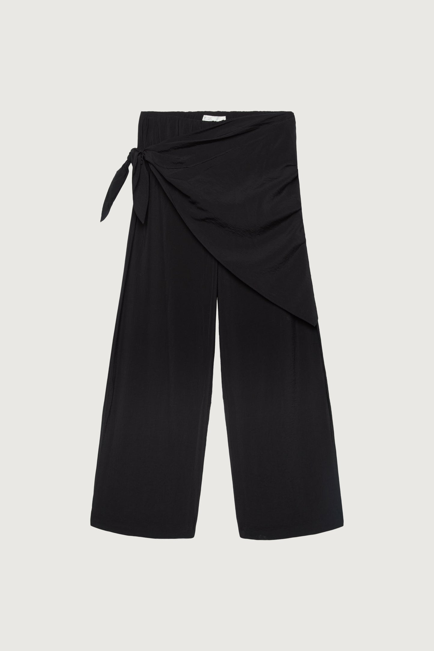 LIGHTWEIGHT CRINKLED PANT WITH WAIST SCARF