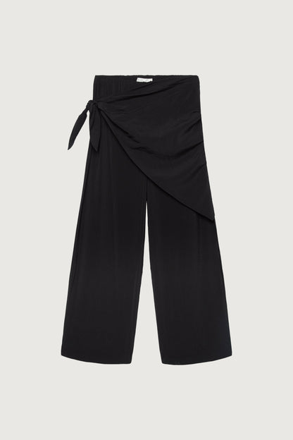 LIGHTWEIGHT CRINKLED PANT WITH WAIST SCARF
