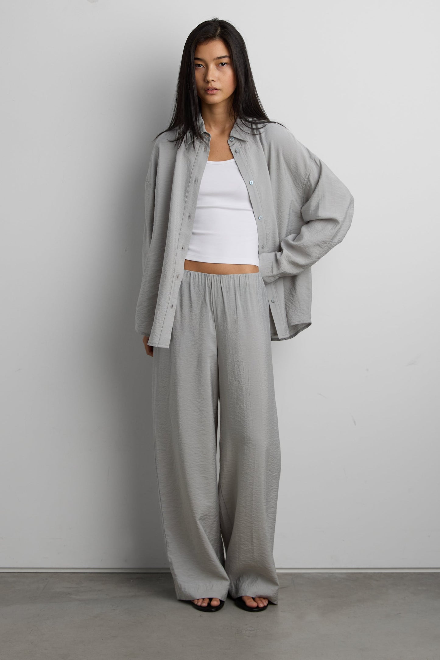 LIGHTWEIGHT CRINKLED PANT WITH WAIST SCARF