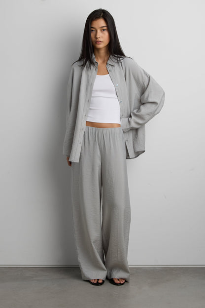 LIGHTWEIGHT CRINKLED PANT WITH WAIST SCARF