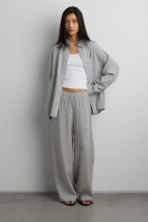 LIGHTWEIGHT CRINKLED PANT WITH WAIST SCARF