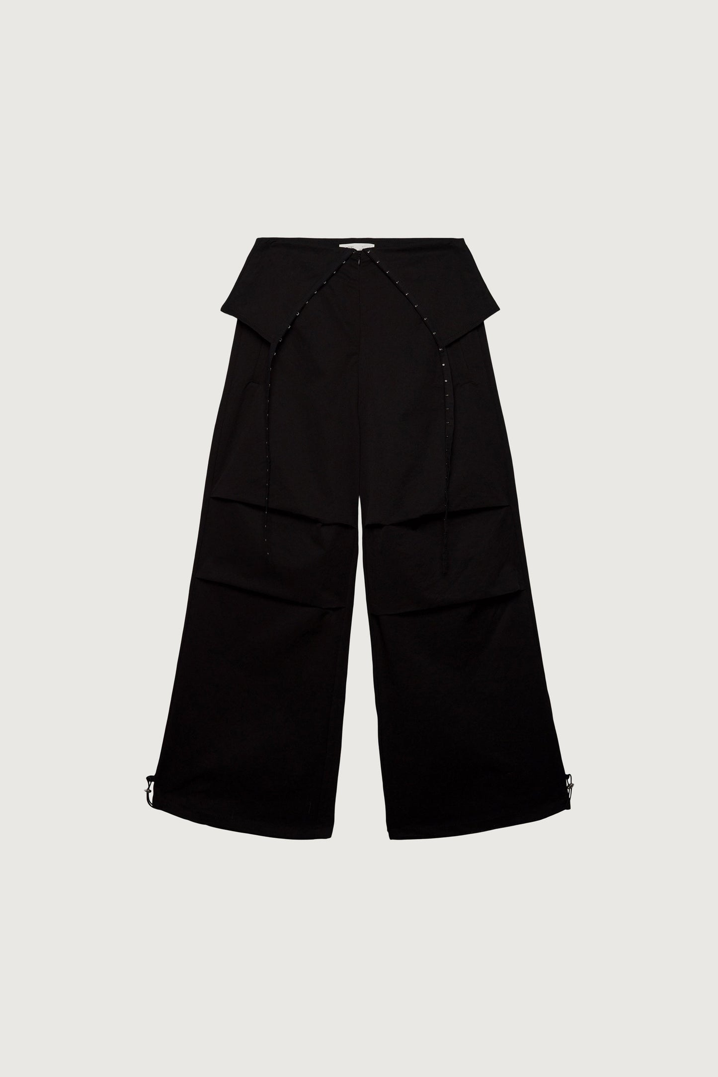 DRAPED WIDE LEG PANT WITH HOOK AND EYE DETAIL