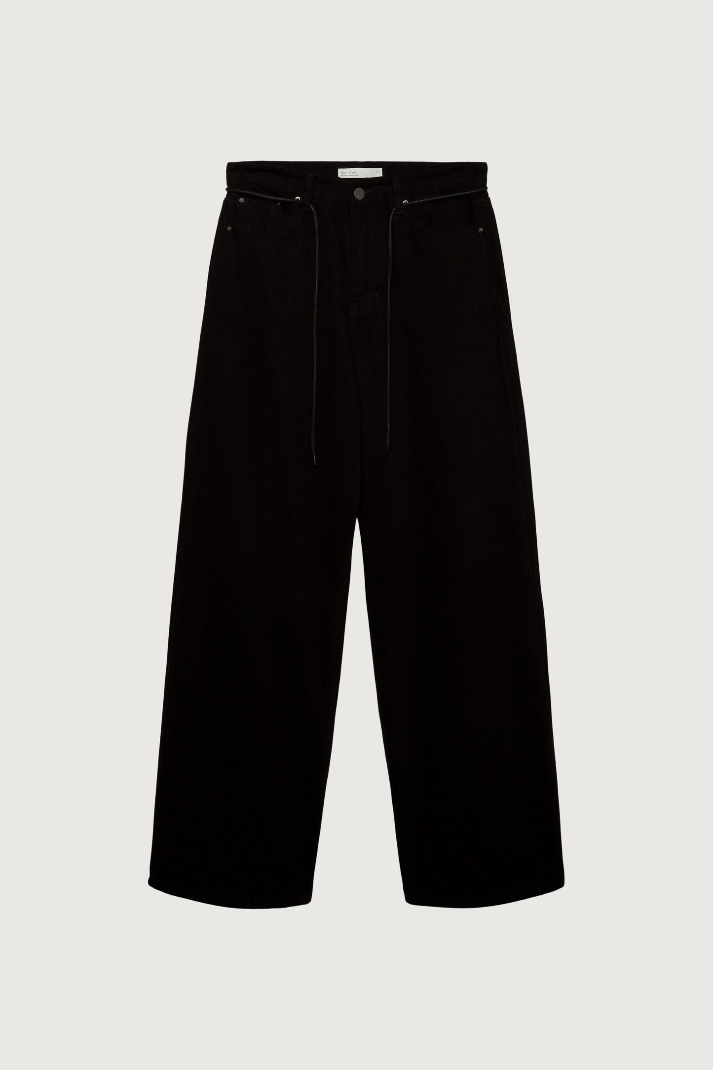 RELAXED BLACK DRAWSTRING JEAN